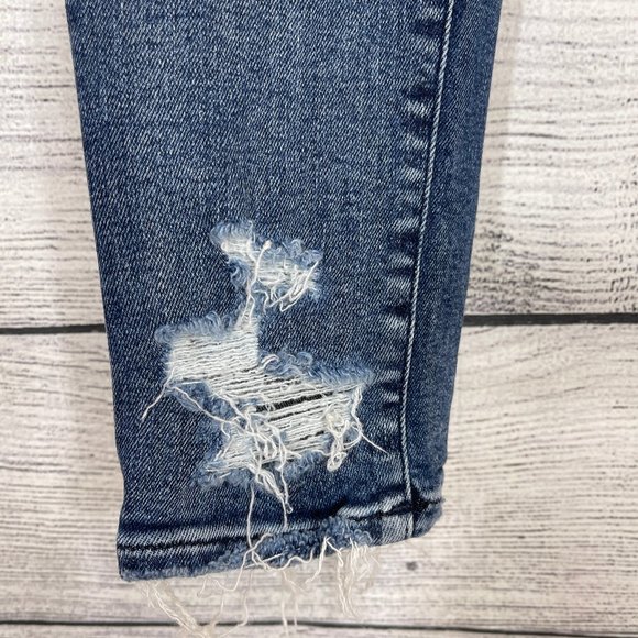 AGOLDE Sophie Crop Mid Wash Distressed Jeans Sz 26 - Picture 10 of 16